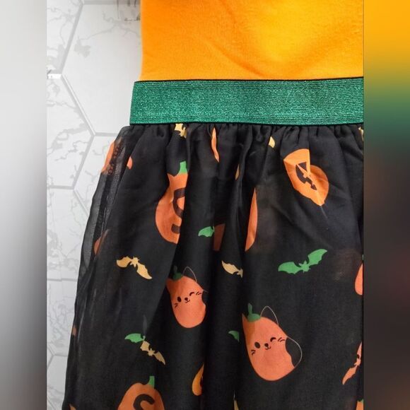 New Squishmallows Girls Kids Halloween Dress with Hood Orange Black - Picture 10 of 12